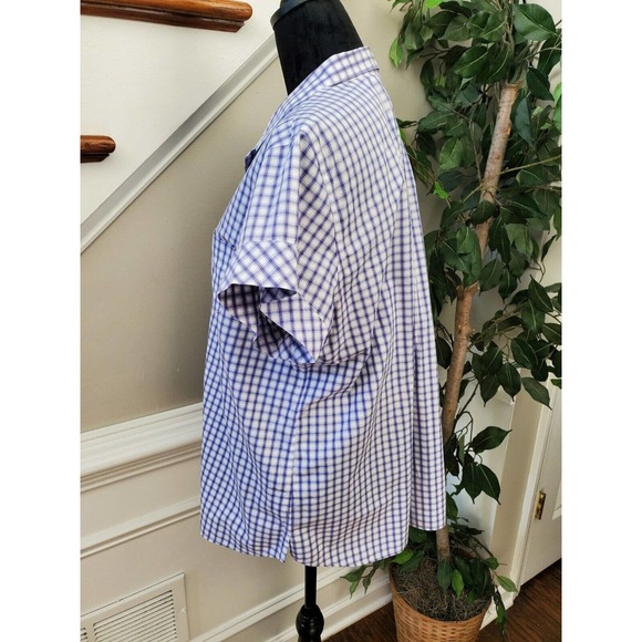 Liz Claiborne Women's Purple Cotton Collared Short Sleeve Buttons Down Shirt 16 - Picture 6 of 12